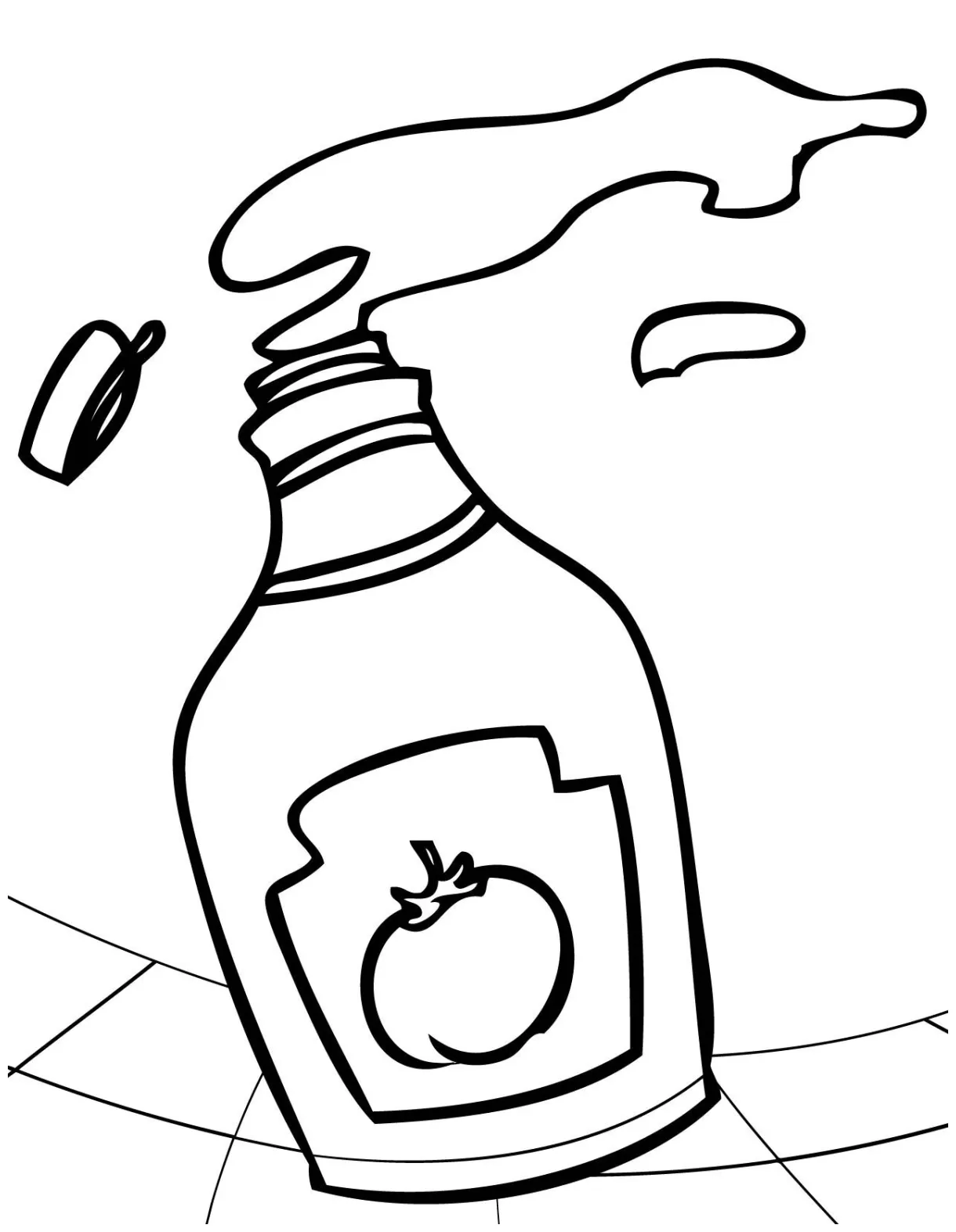 Ketchup bottle coloring page