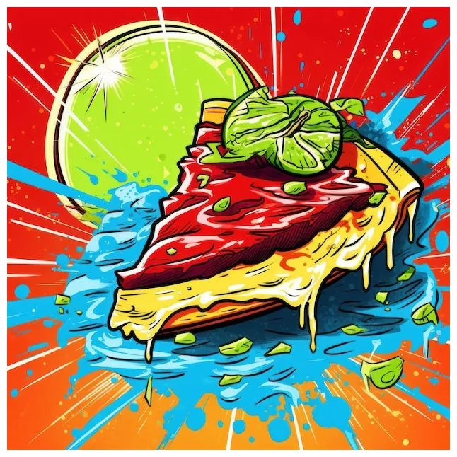 Premium AI Image | Key lime pie in an art style