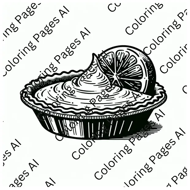 Key Lime Pie Coloring Page - Coloring Pages AI
