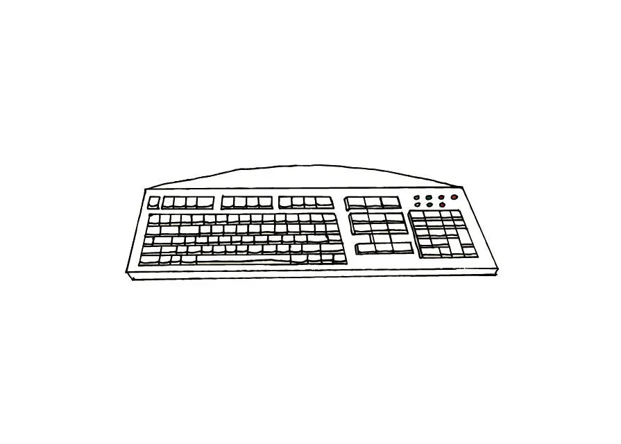 Coloring page keyboard free printables img 10428