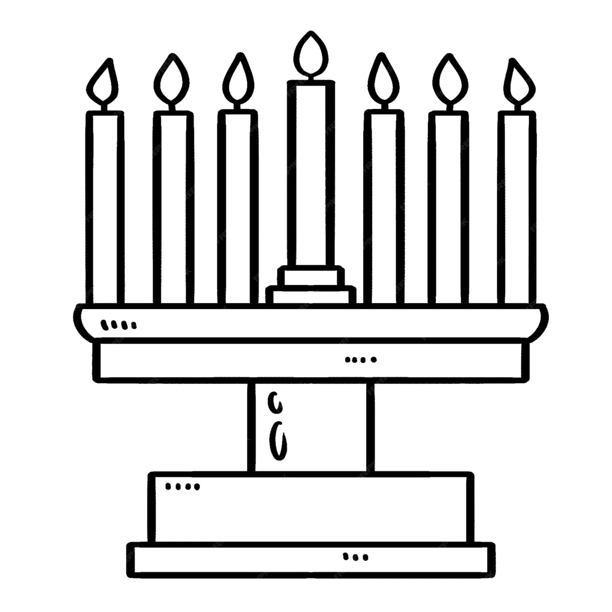 Premium vector kwanzaa kinara isolated coloring page for kids