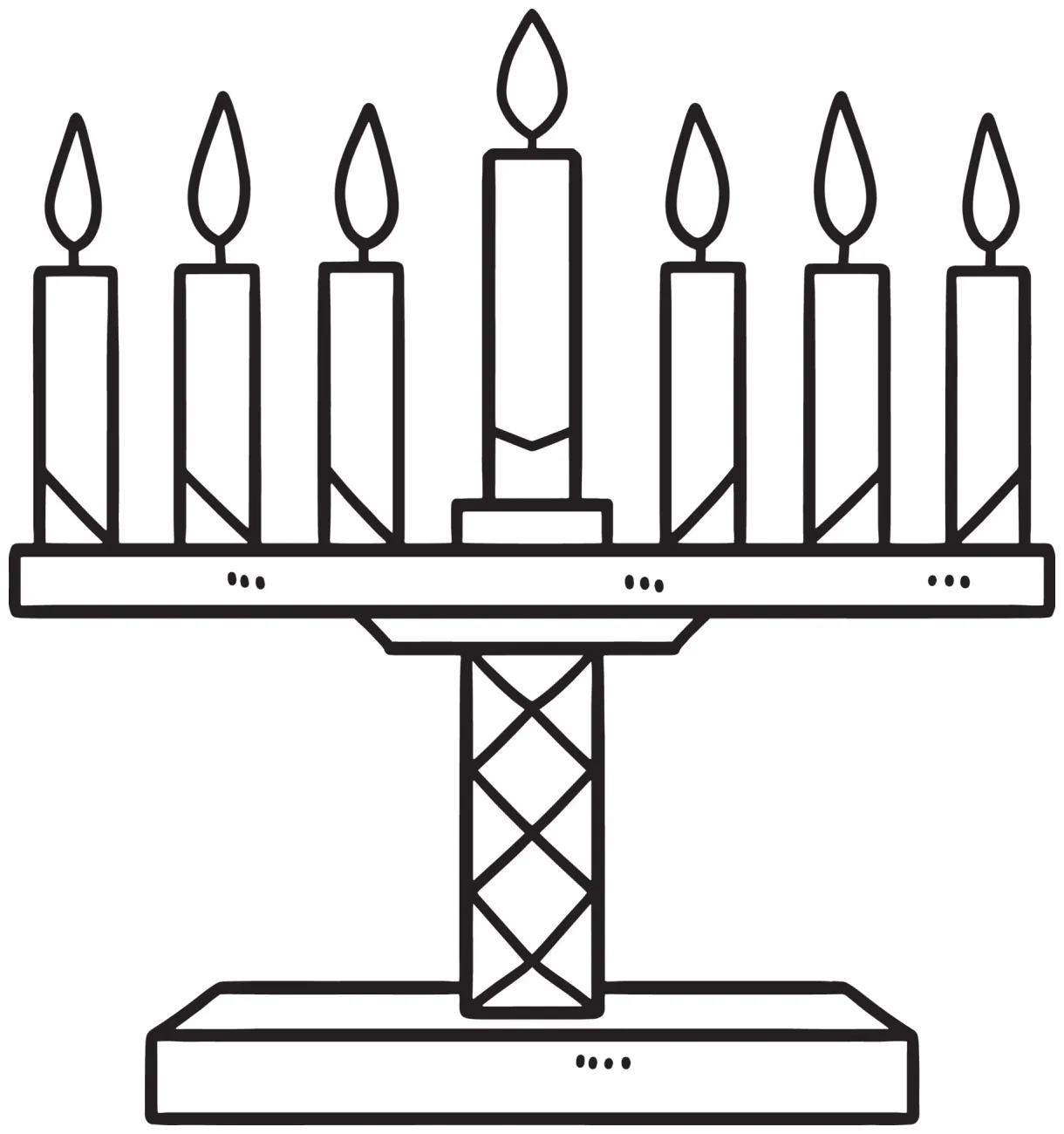 Kwanzaa kinara isolated coloring page for kids 11415736 vector art at