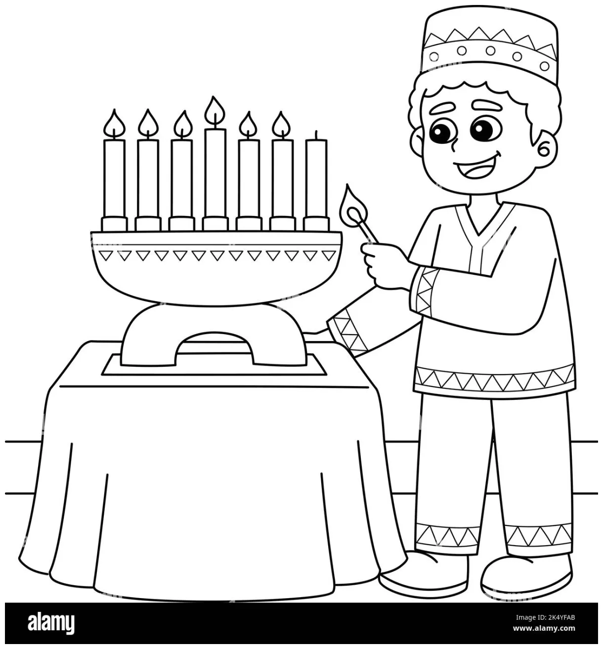 Kwanzaa boy lighting stock vector & art alamy