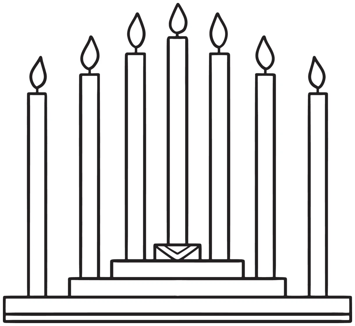 Kwanzaa kinara isolated coloring page for kids 11416006 vector art at