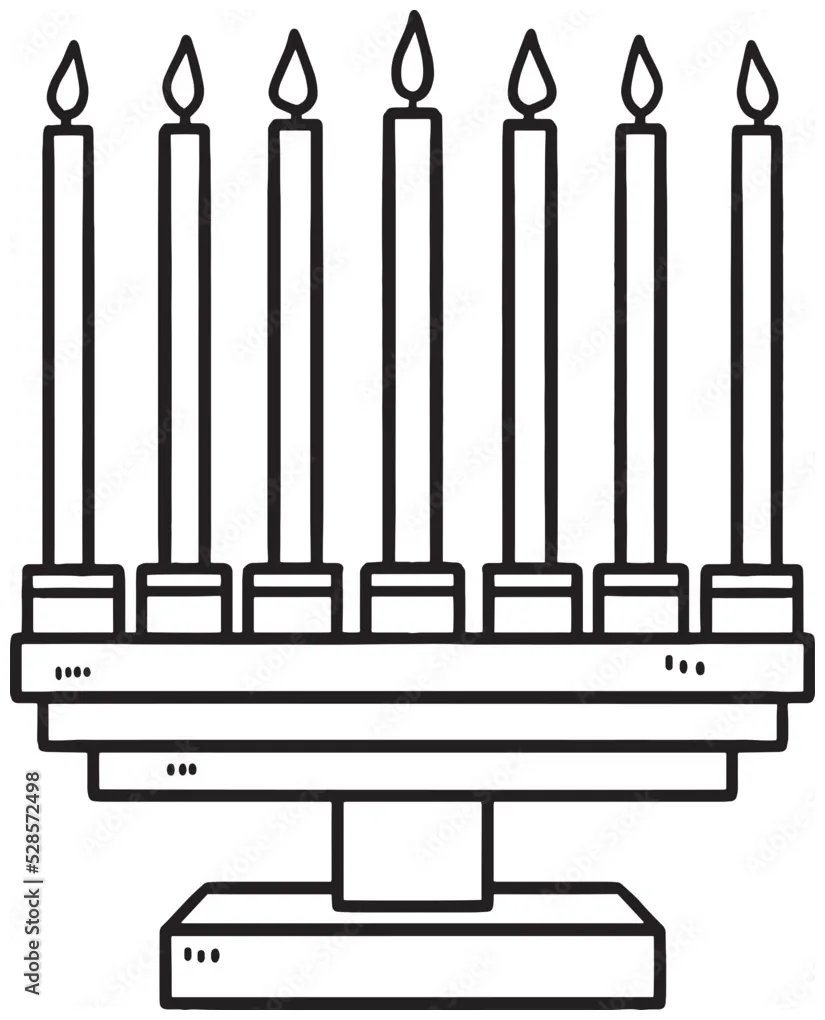 Kwanzaa kinara isolated coloring page for kids stock vector adobe stock printable coloring page