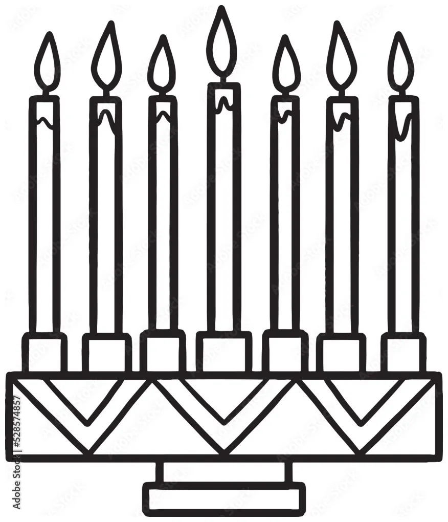 Kwanzaa kinara isolated coloring page for kids stock vector adobe stock