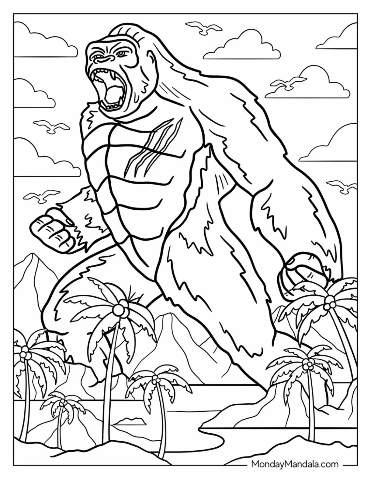 King kong coloring pages download free printable