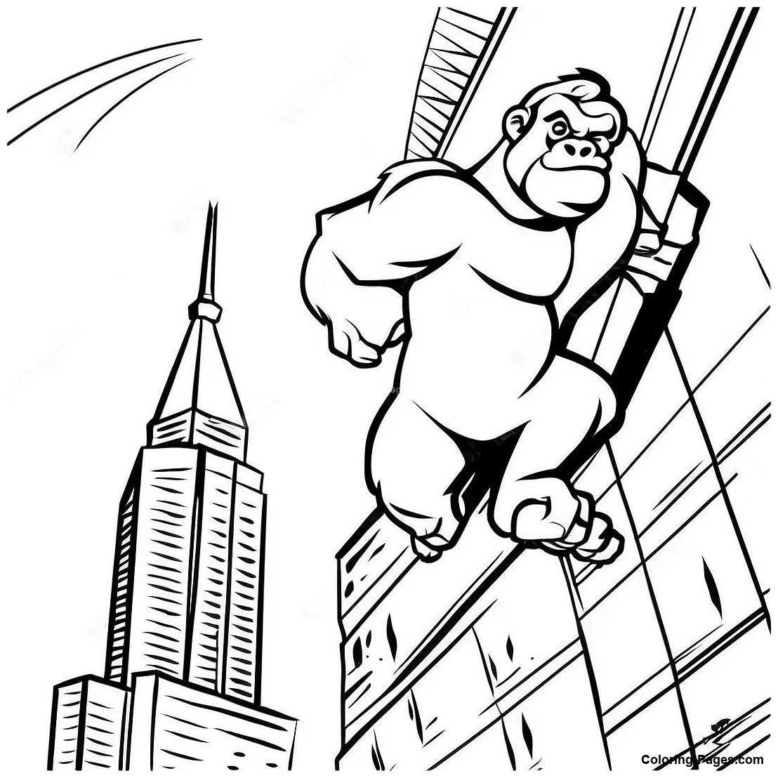 King kong climbing a skyscraper coloring page coloring-pages