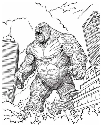 King kong coloring pages printable coloring page
