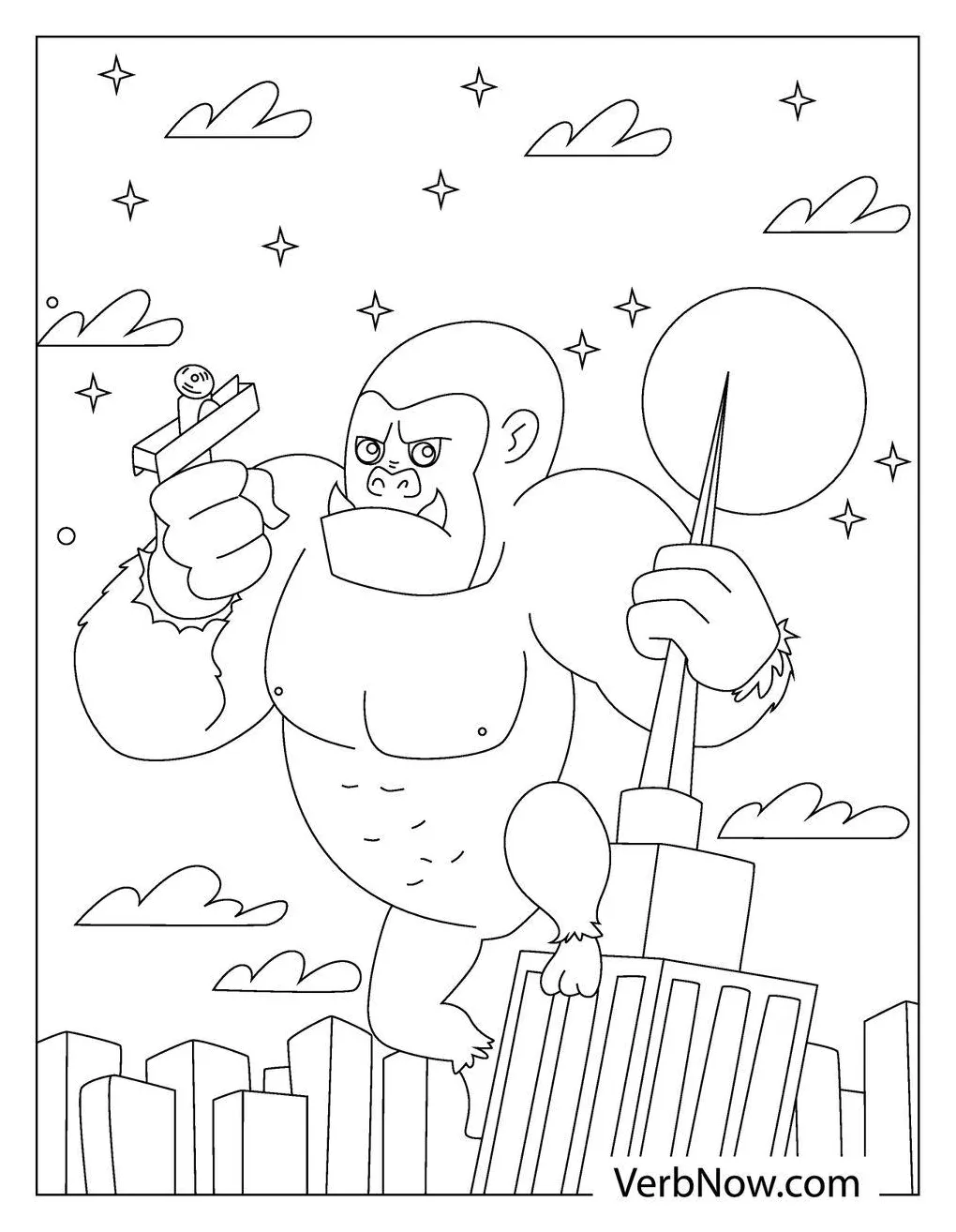 Free king kong coloring pages for download printable pdf printable coloring page