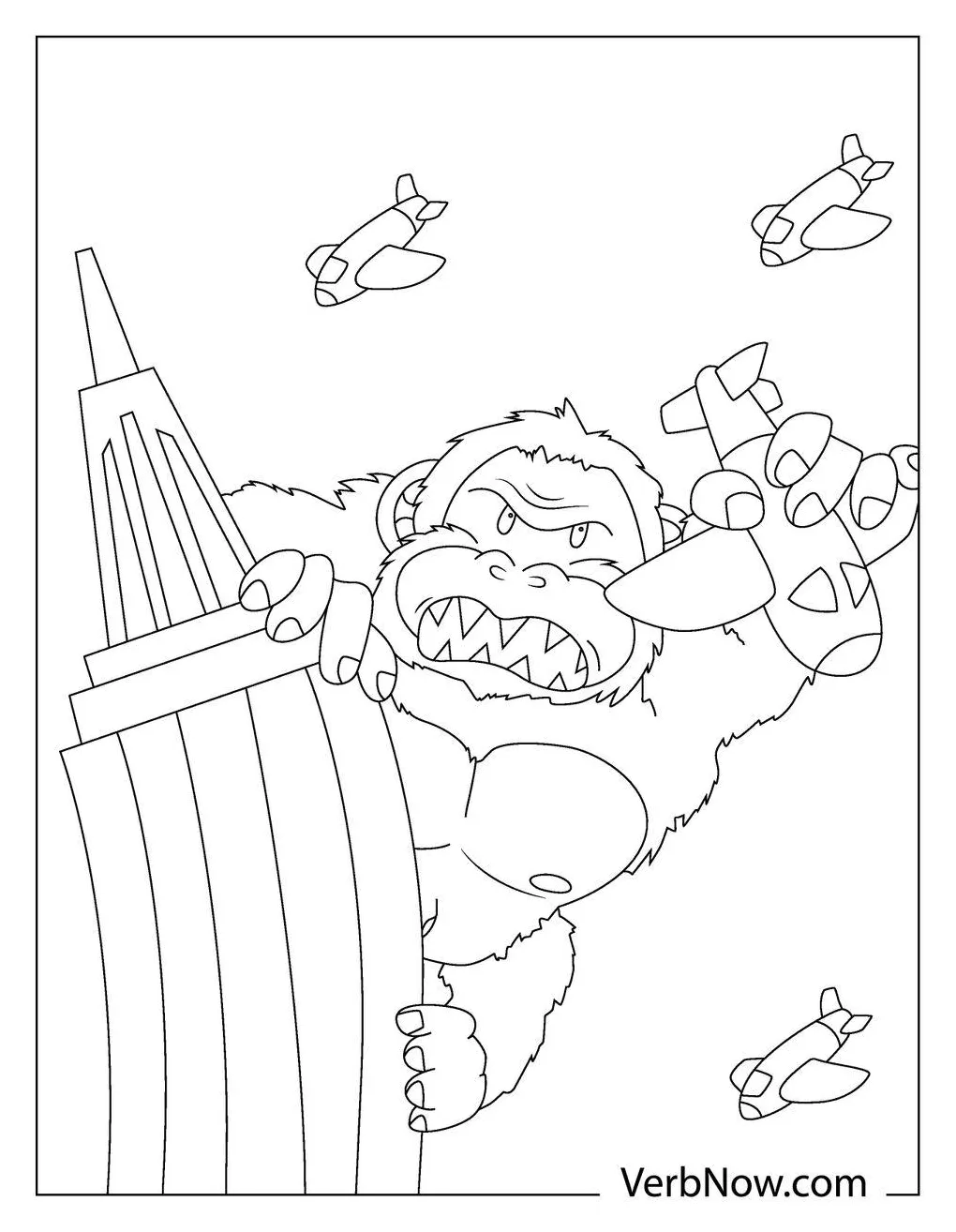 Free king kong coloring pages for download printable pdf