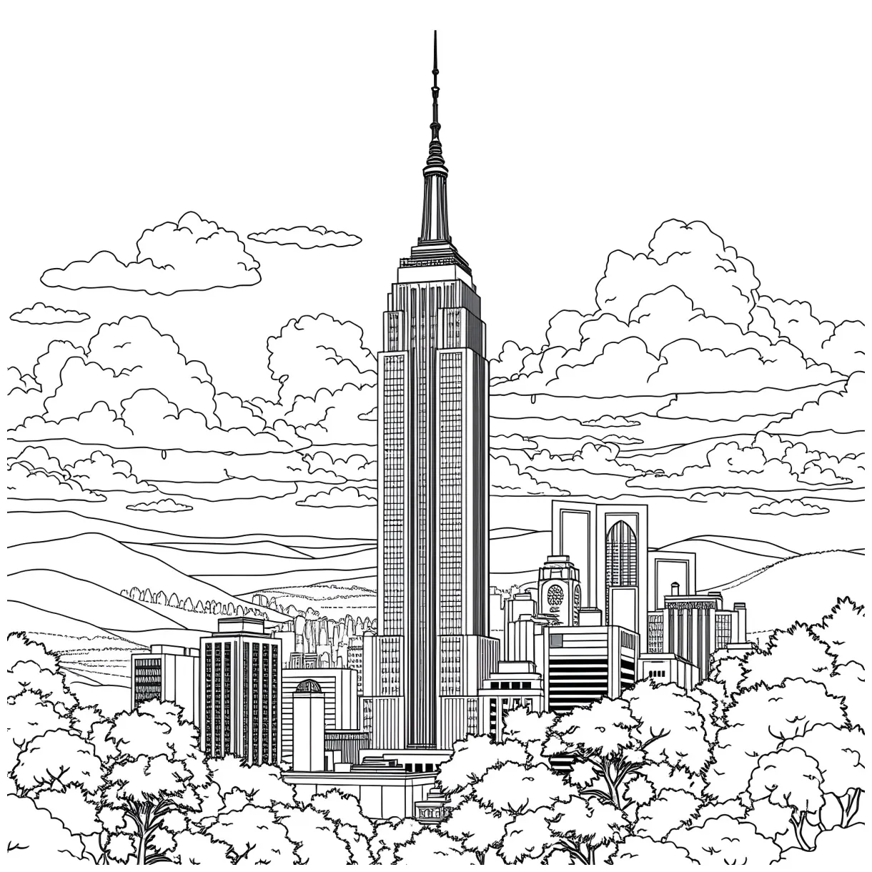 2 best empire state building coloring pages free printable pdfs printable coloring page