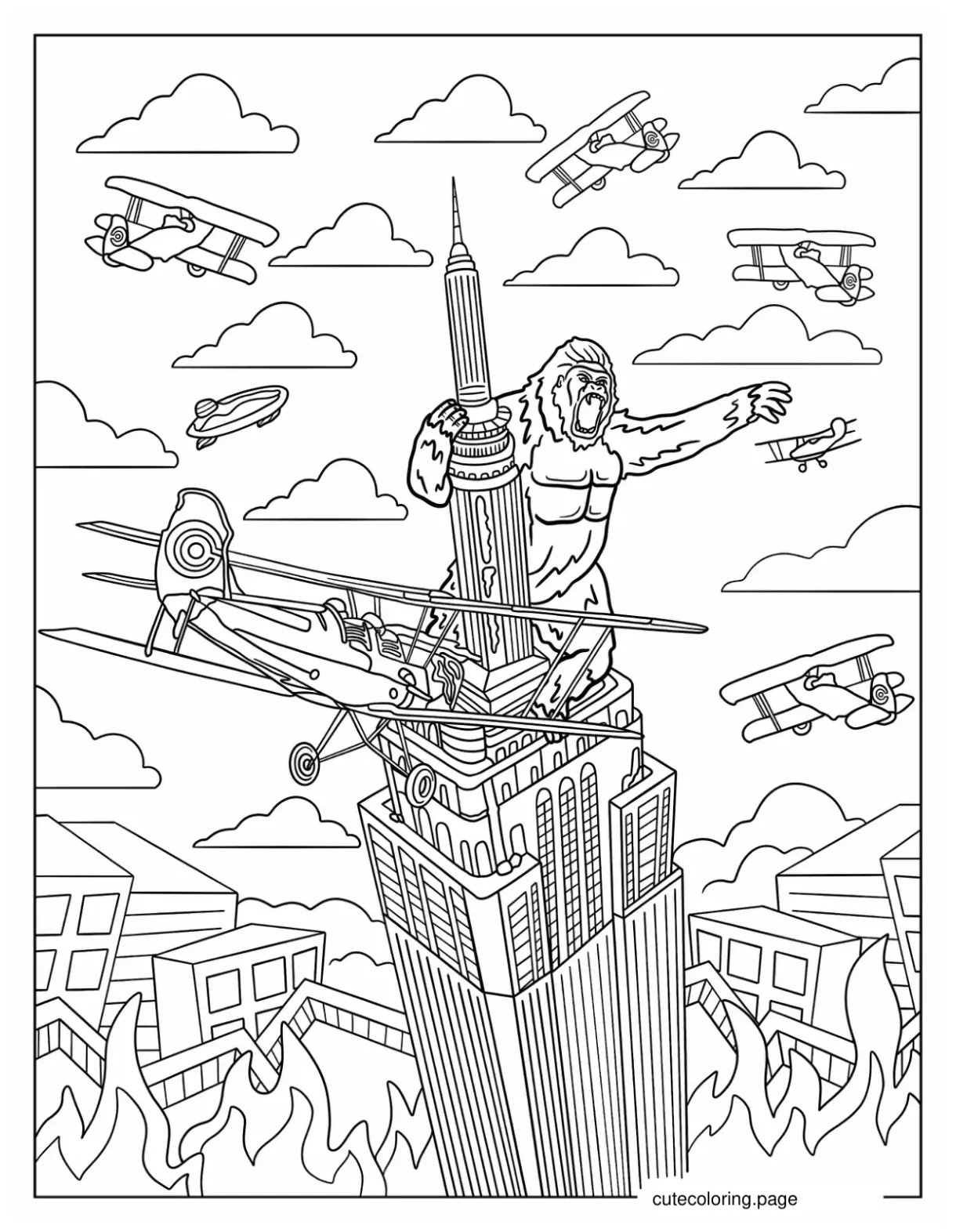 King kong coloring pages 20+ free printable coloring pages cute