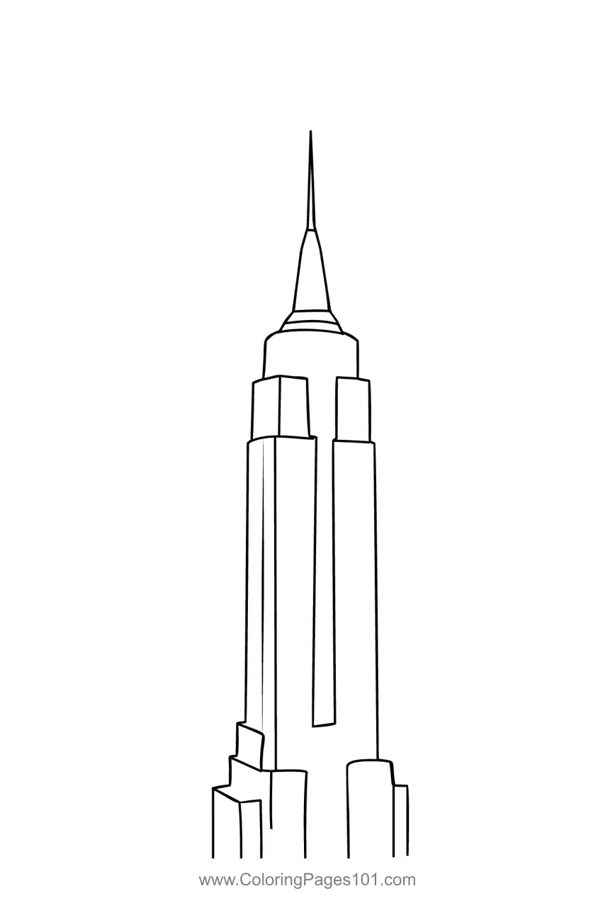 Empire state building coloring page for kids free usa printable