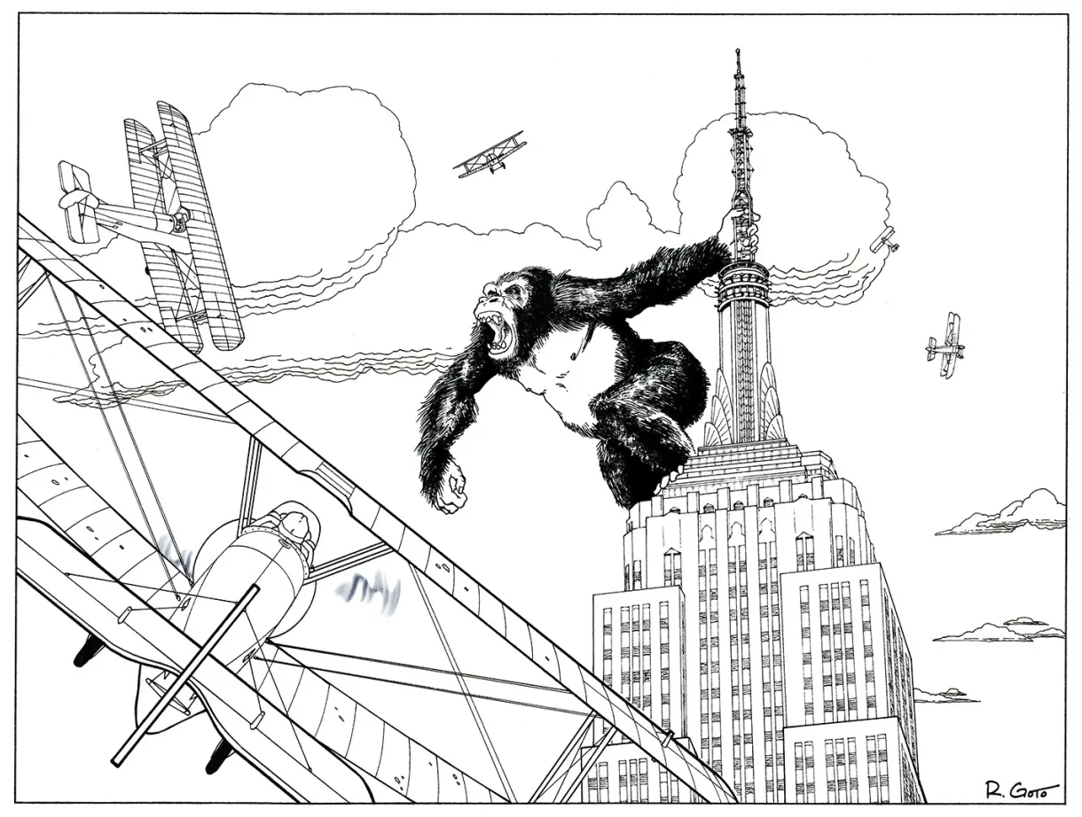 King kong buildings coloring coloring pages