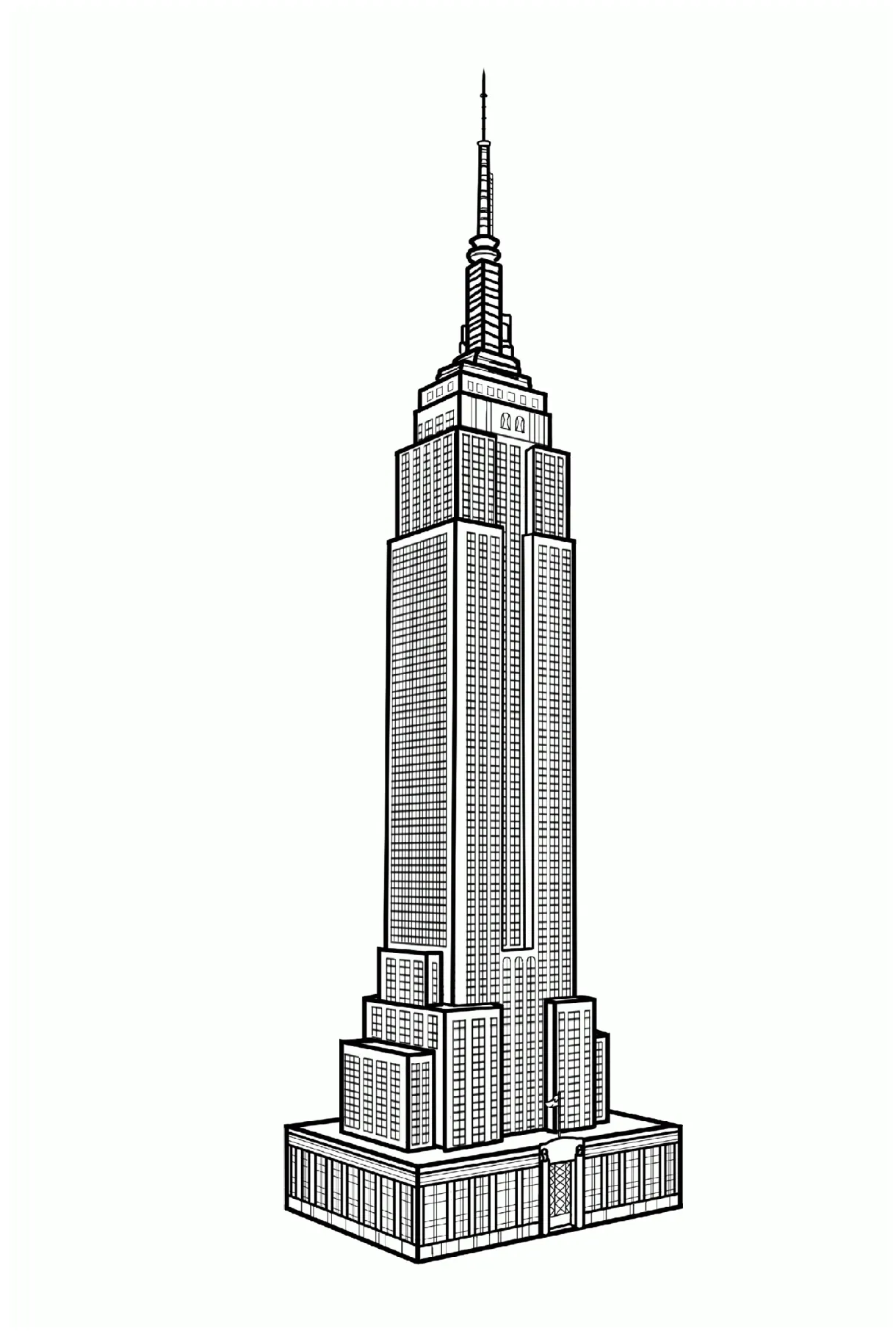 New york empire state building new york coloring pages