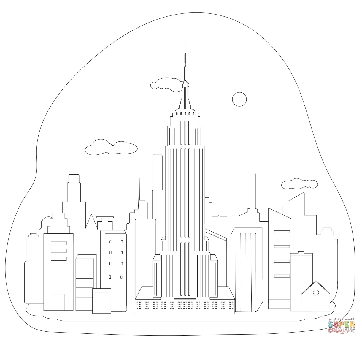 Empire state building coloring page free printable coloring pages