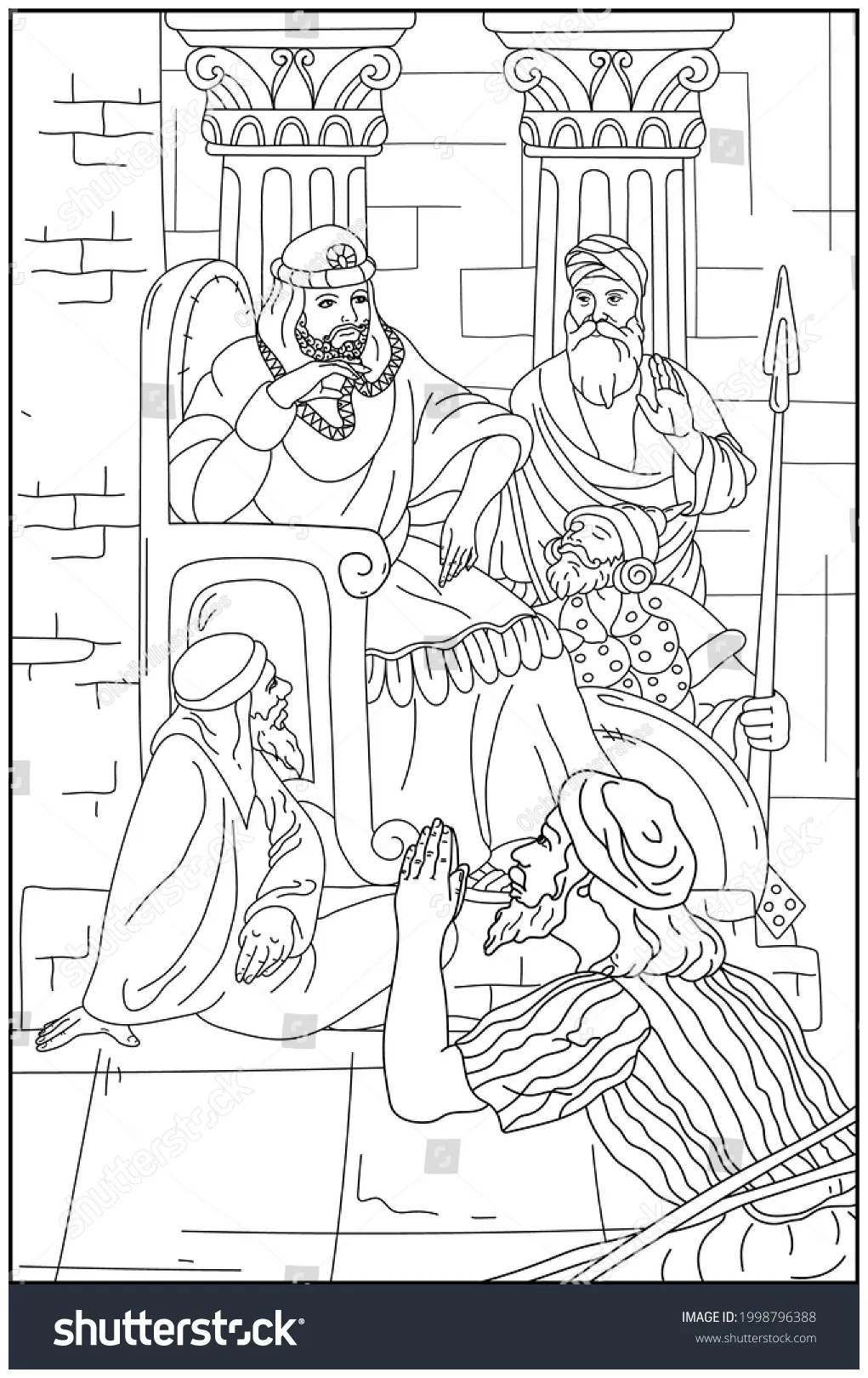 King On Throne Coloring Page King Nebuchadnezzar Coloring Pages: Top