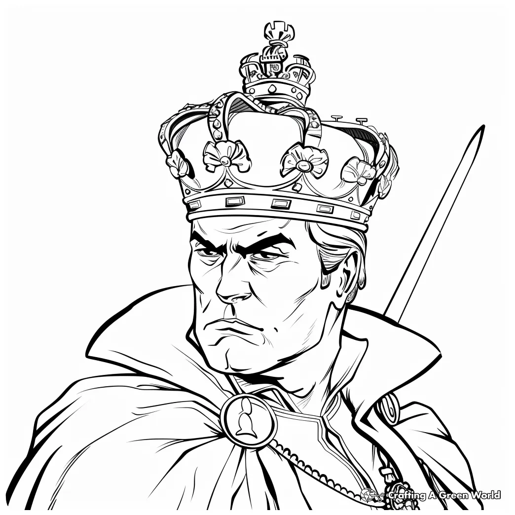 Medieval King On Throne Coloring Page Bible Coloring