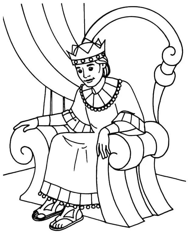 King sitting on his throne coloring pages kids play color