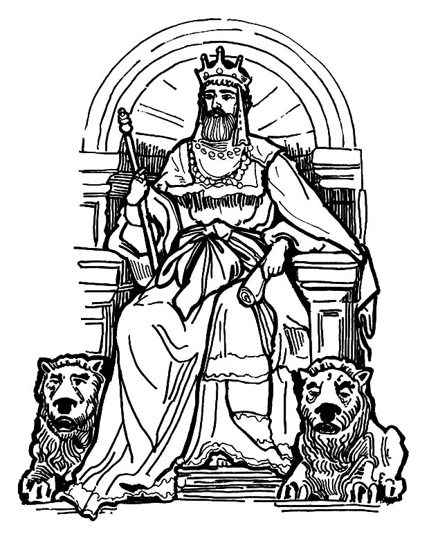 Amazing King Throne With Lion Statue Coloring Pages : Kids Play Color