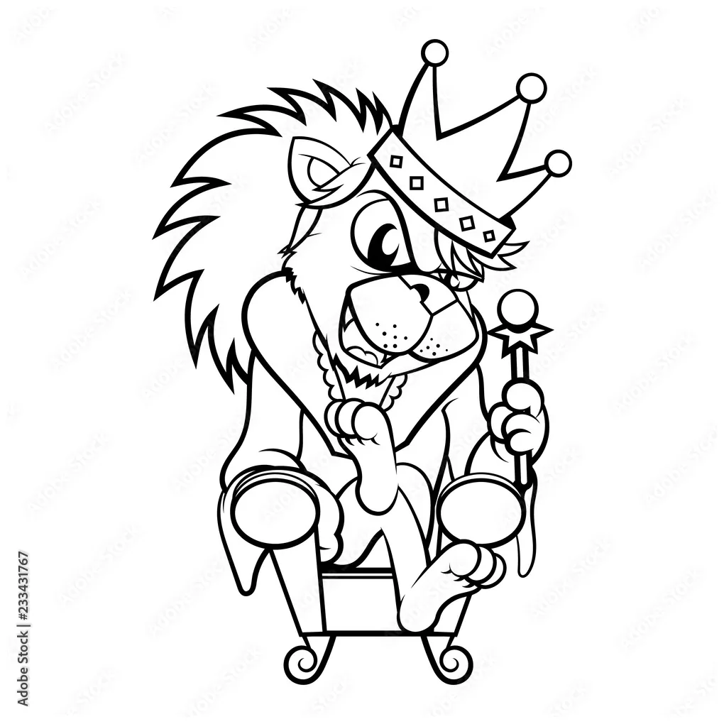 King on throne coloring page