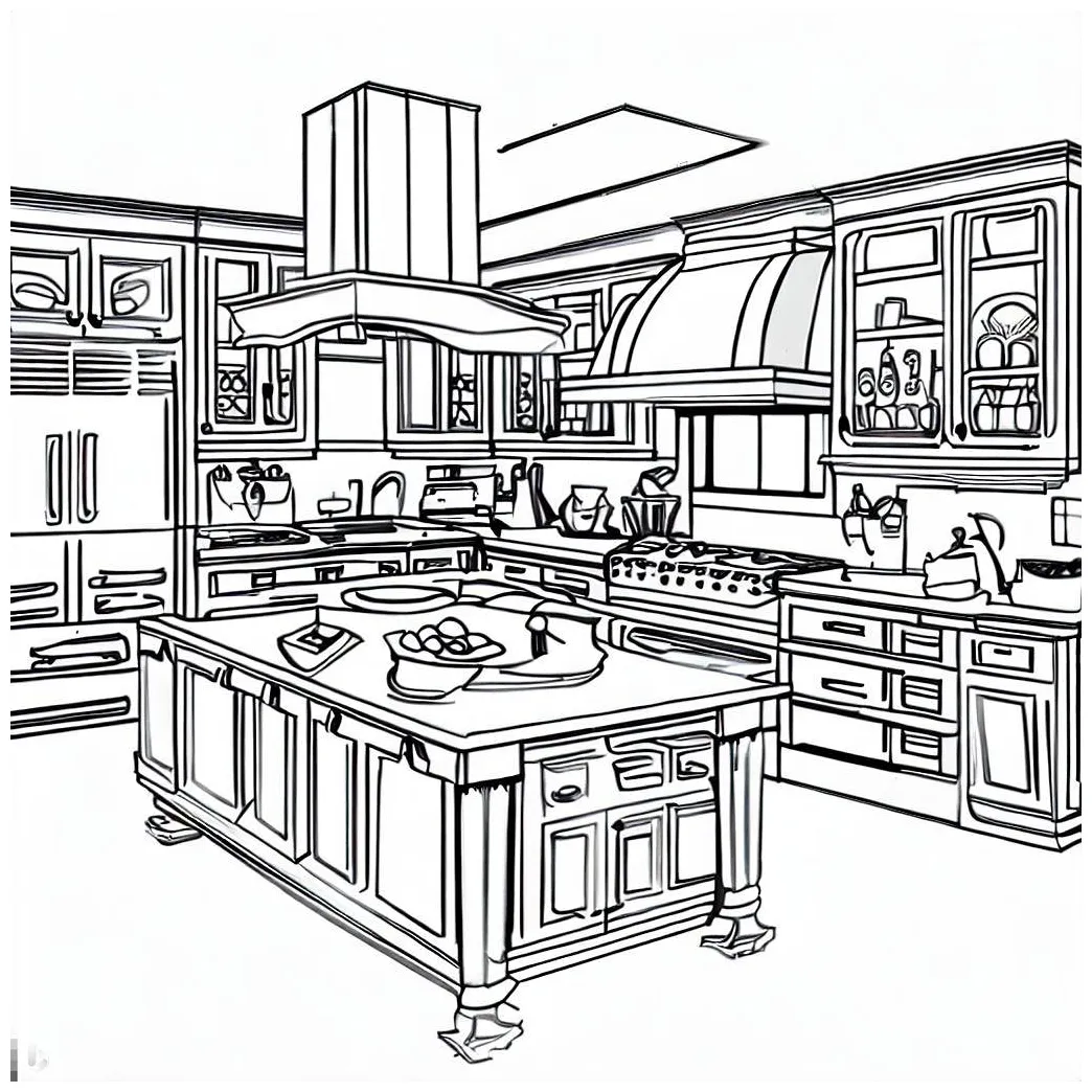 Designing kitchen 2 coloring pages coloring for kids smart