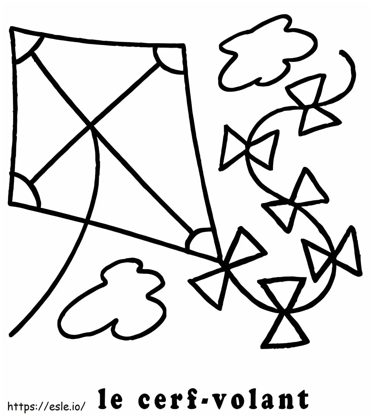 The kite coloring page