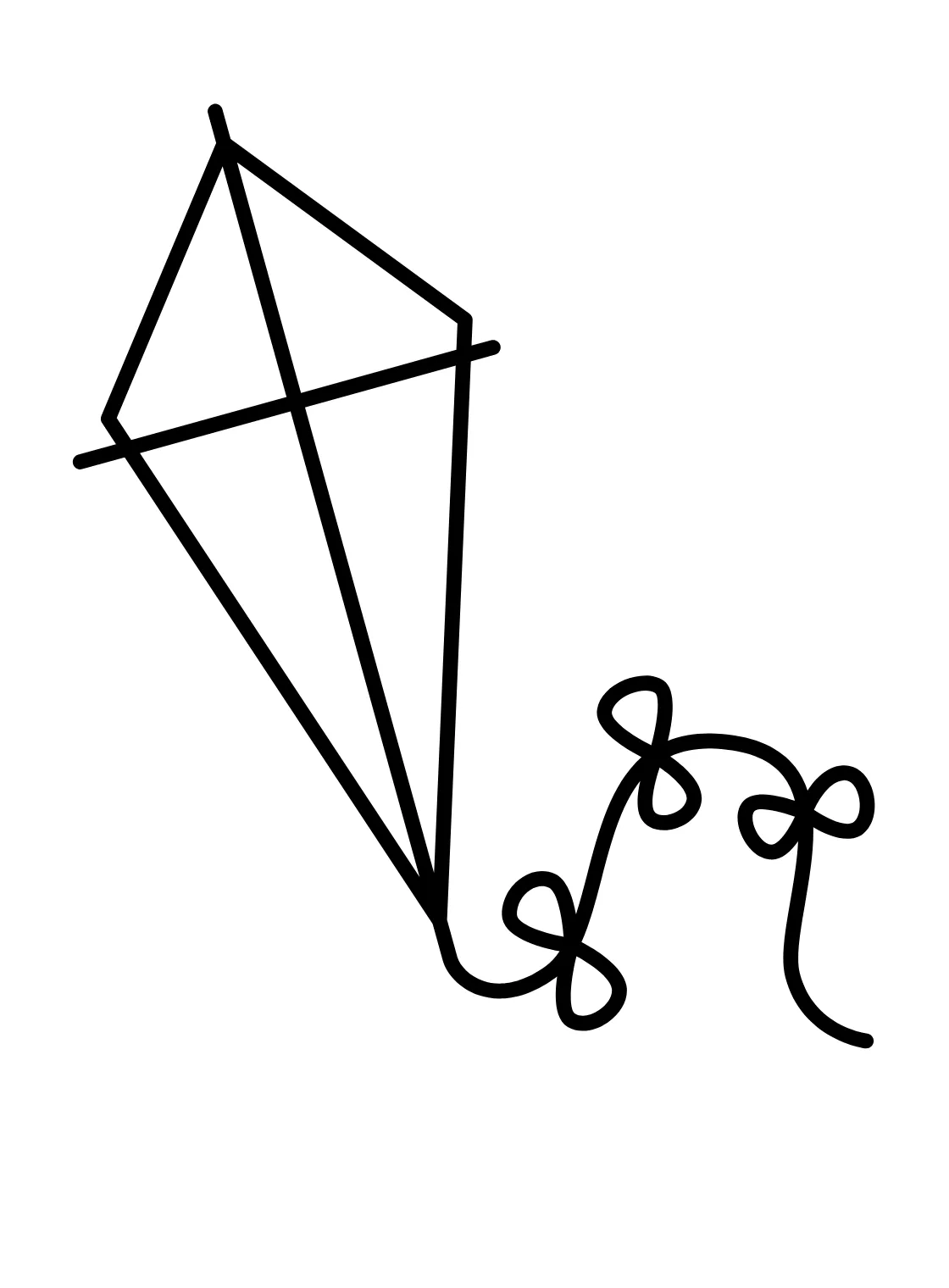 Easy kite coloring page free printable coloring pages