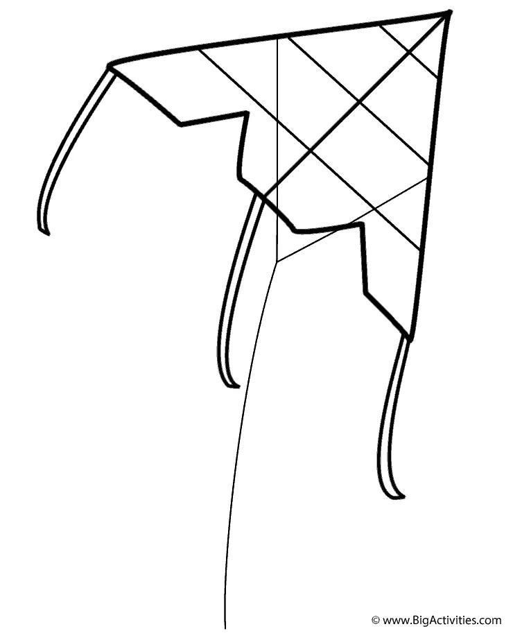 Kite coloring page spring