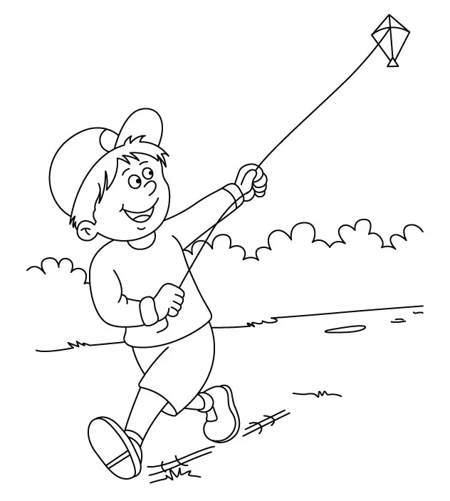 Kids flying kites coloring page coloring pages printable coloring page
