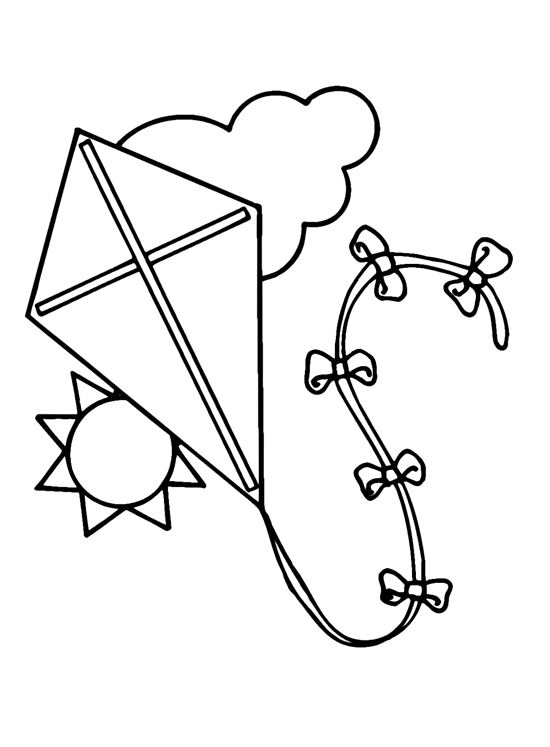 Beautiful kite coloring page free printable coloring pages