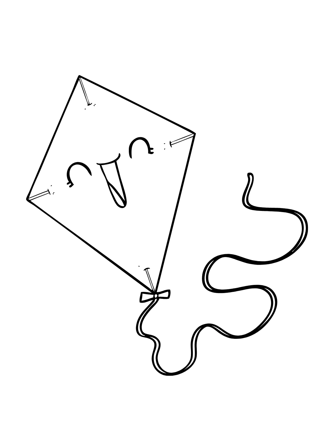 Cute kite coloring page free printable coloring pages