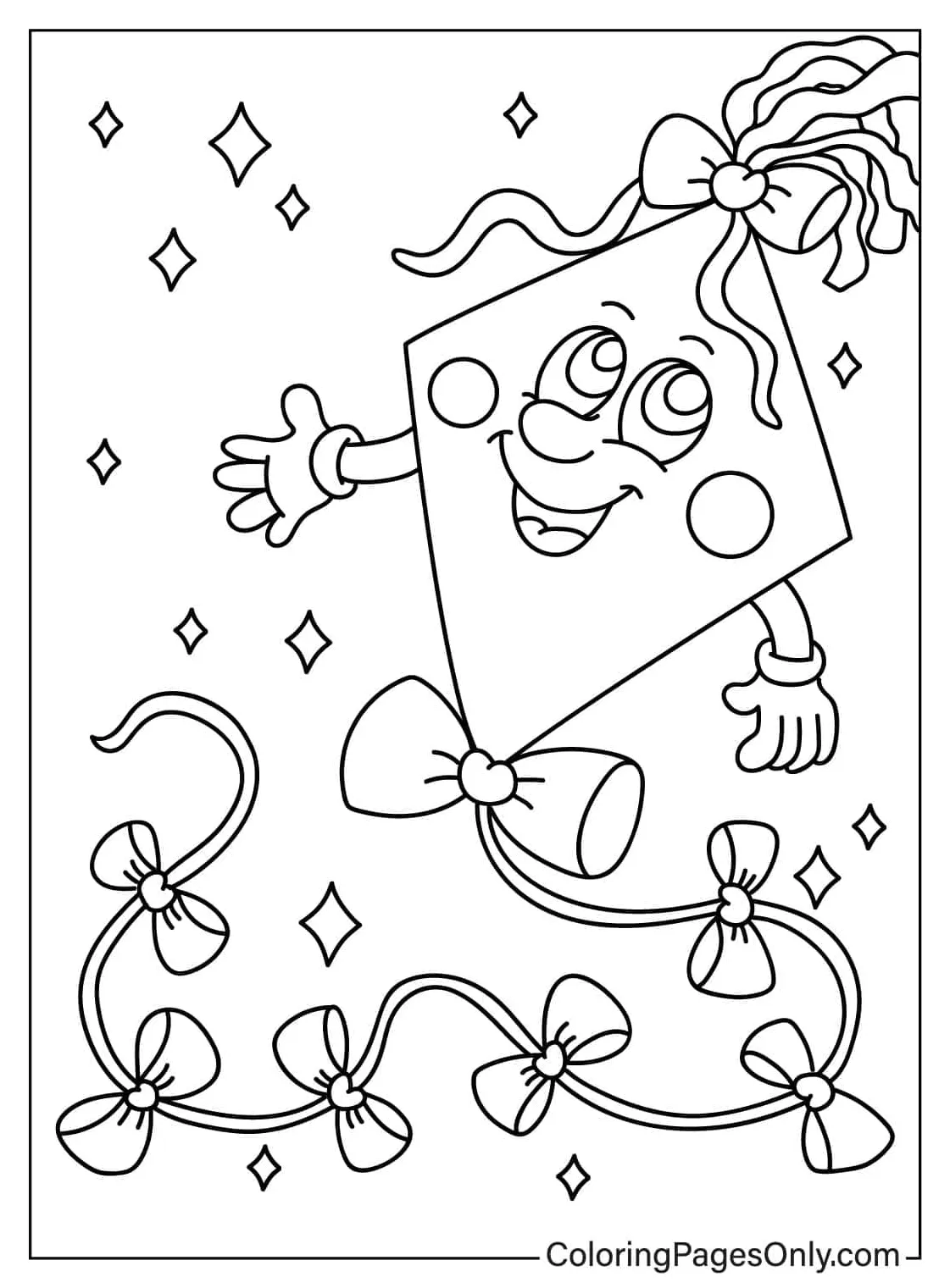The kite cute free printable coloring pages