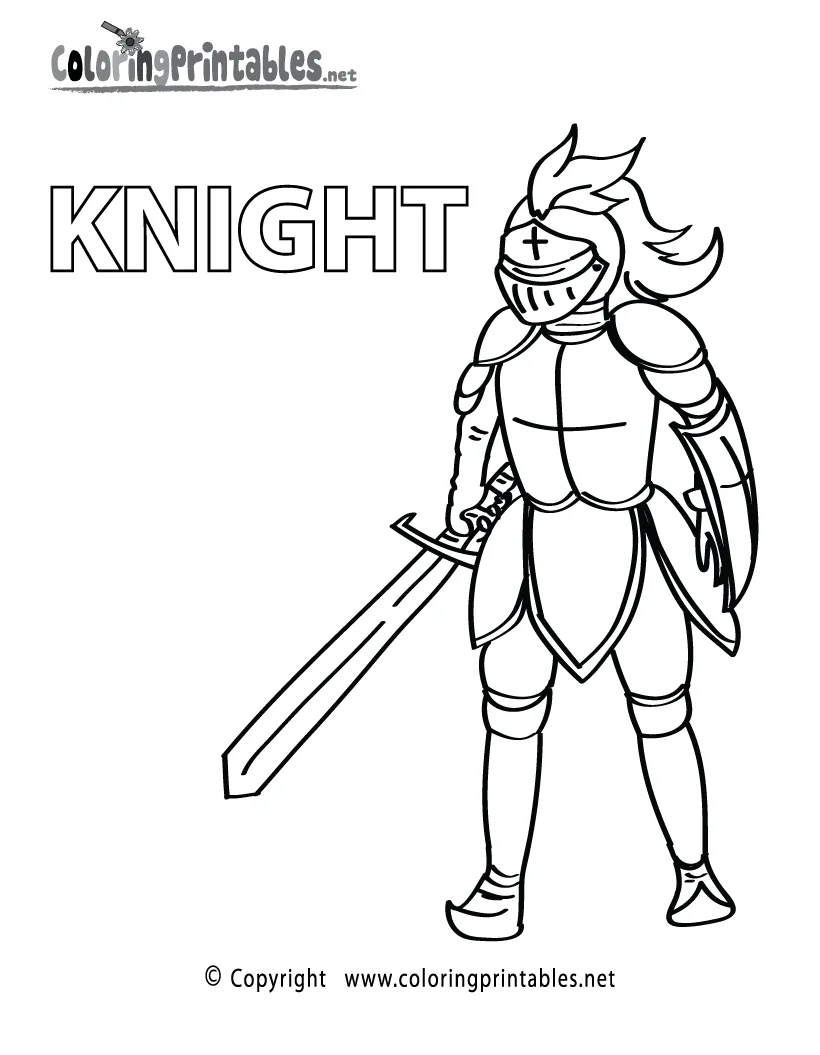 Free Printable Knight Armor Coloring Page