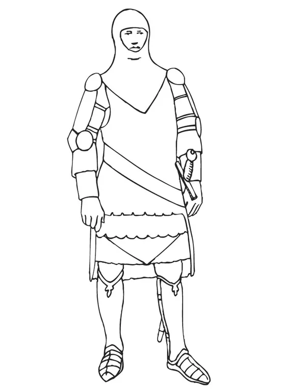 Coloring Page knight in armor - Free printables - Img 9443