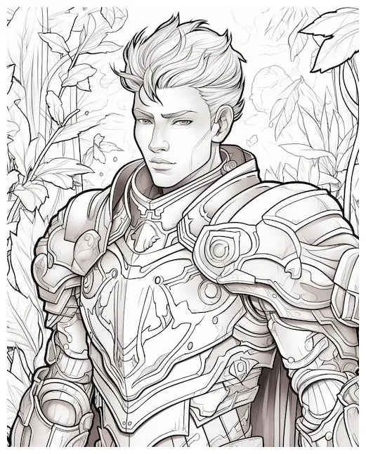 Premium Photo | Knight in Armor Coloring Page Printable
