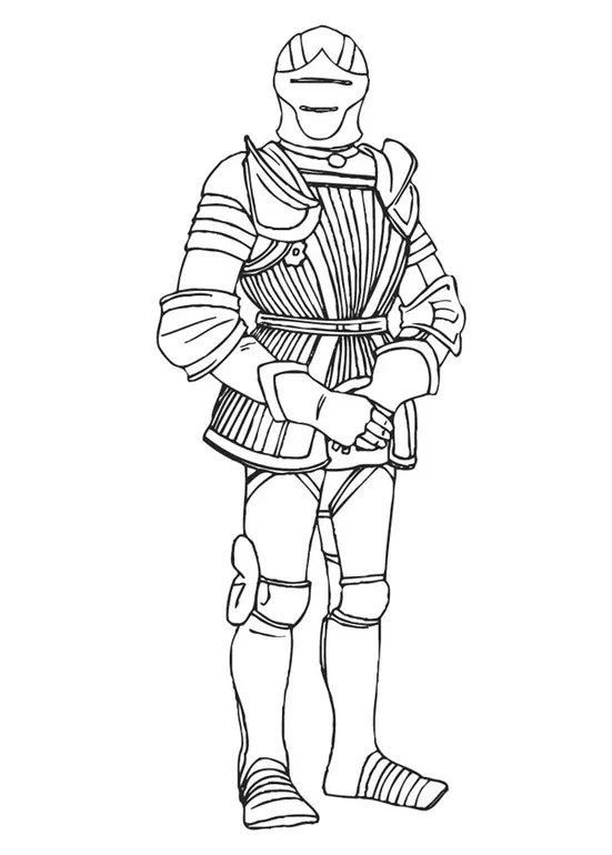 Coloring Page Knight in Armor - Free printables - Img 9410