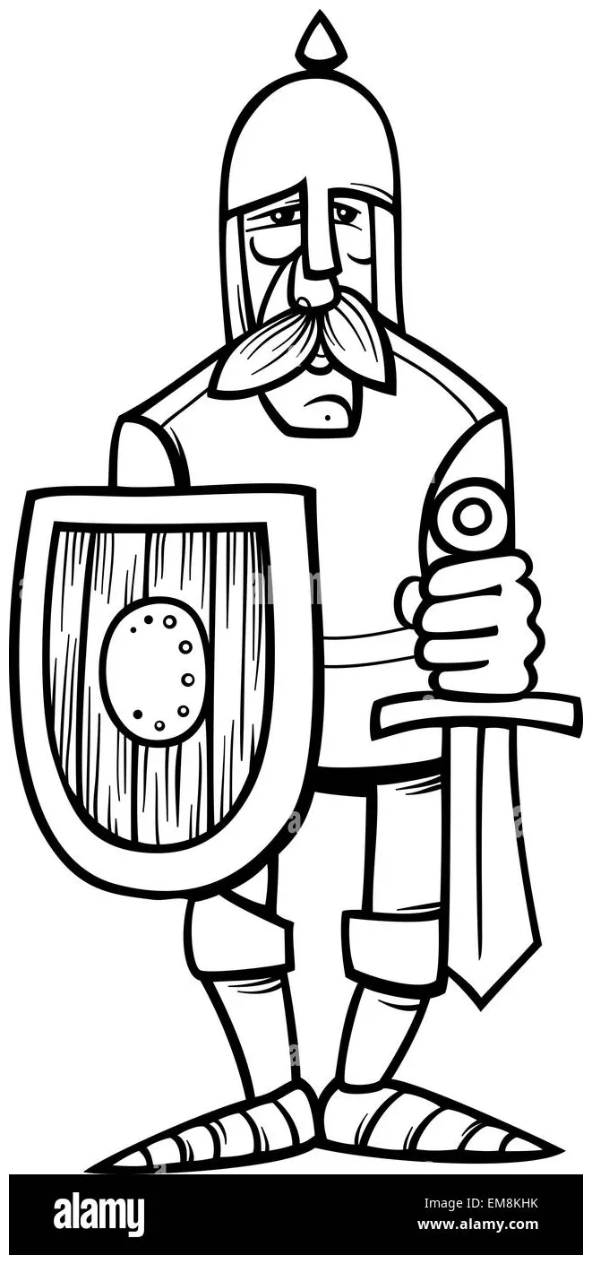 knight in armor cartoon coloring page Stock Vector Image & Art - Alamy