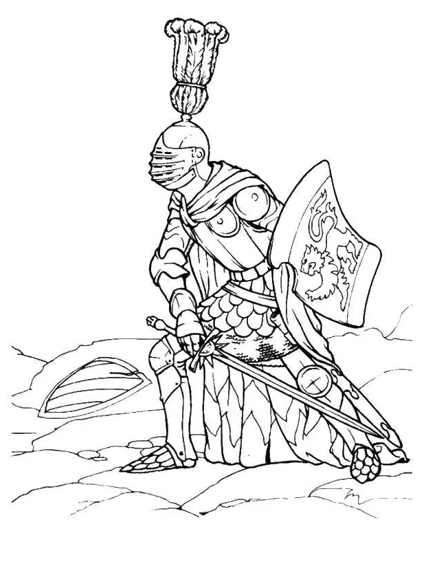 Online coloring pages Coloring page A knight in armor Knights, Download