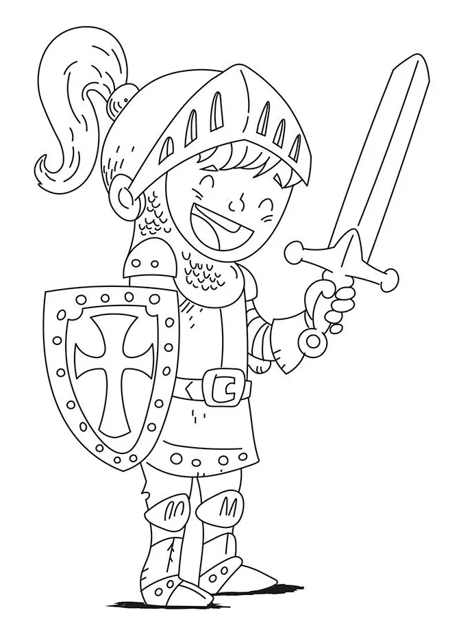 Knight in armor coloring page illustrations from dibustock children s