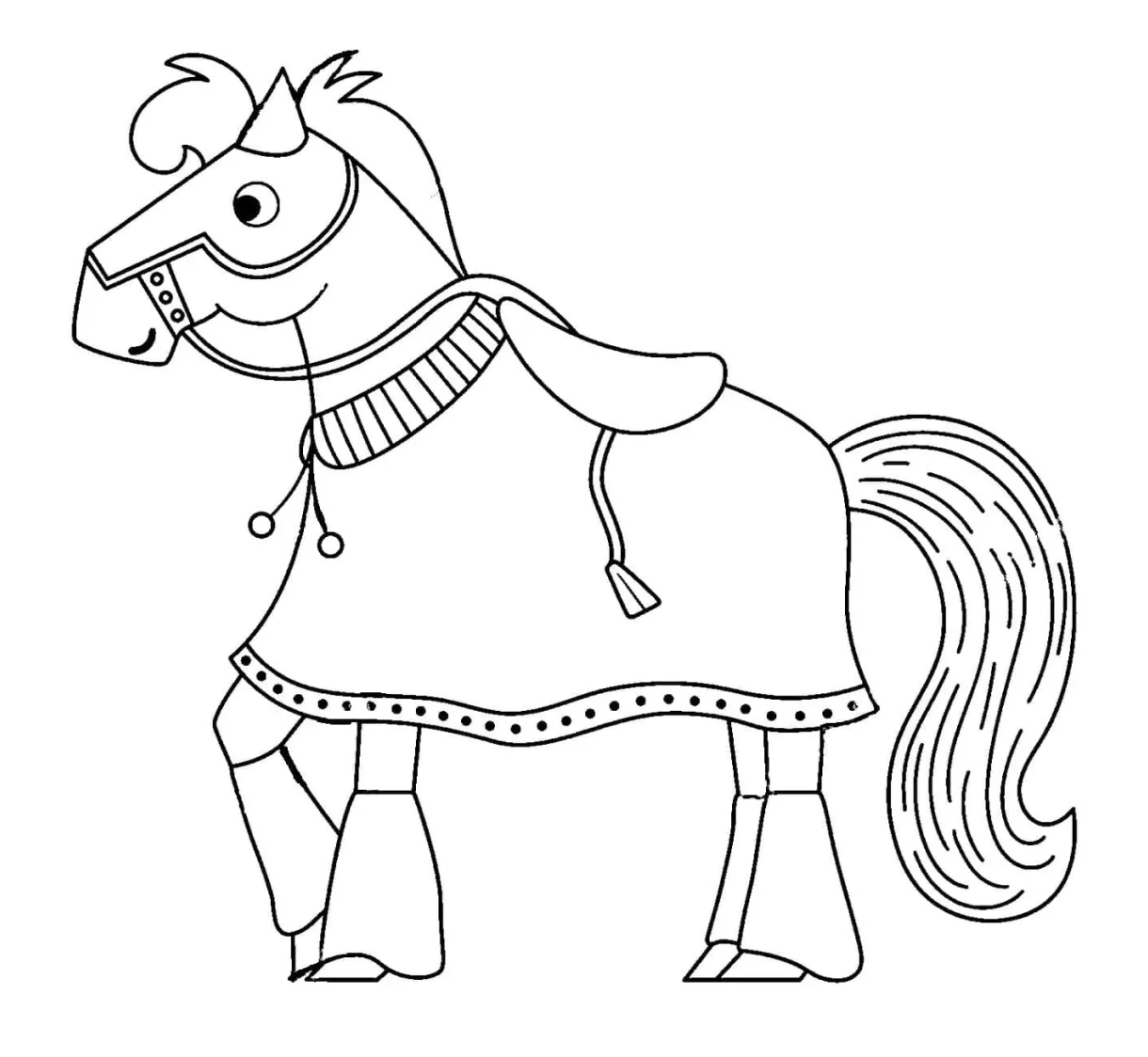 Knight horse coloring page download, print or color online for free