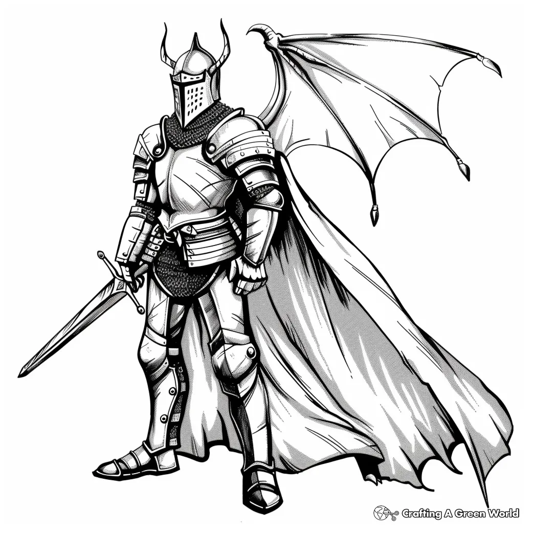 Knight fighting a dragon coloring pages [2025]