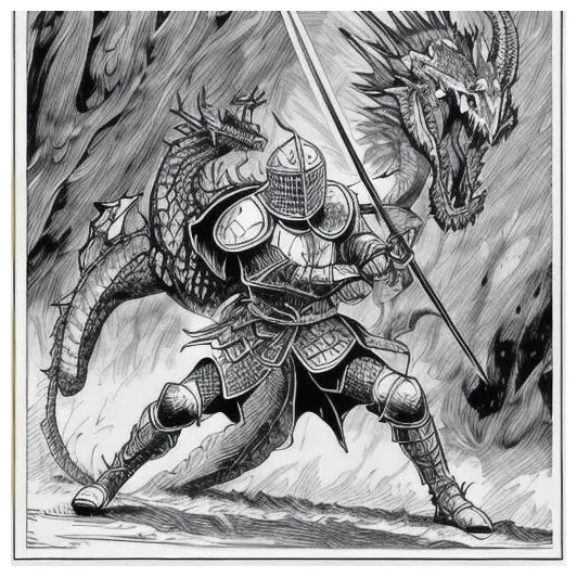 Knight fighting a dragon coloring pages [2025]