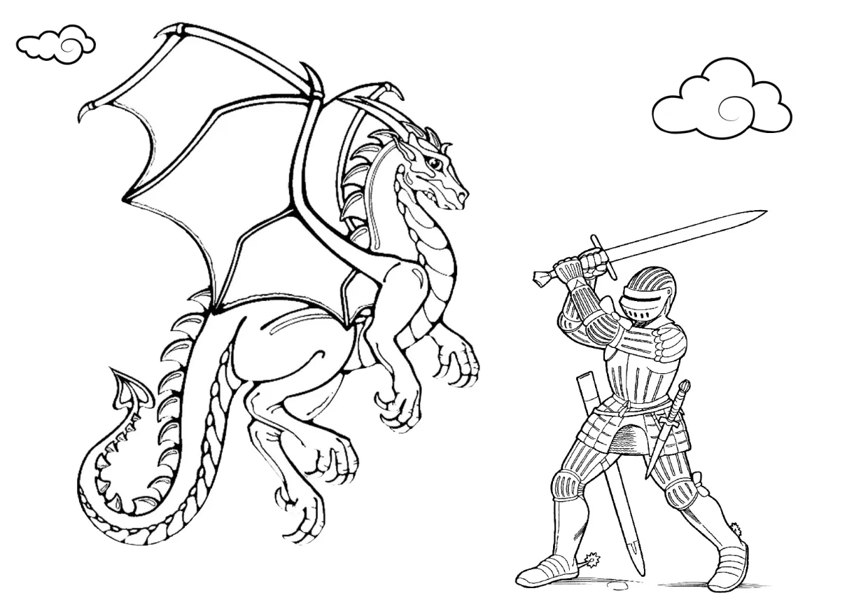 Dragon knight coloring page coloring pages