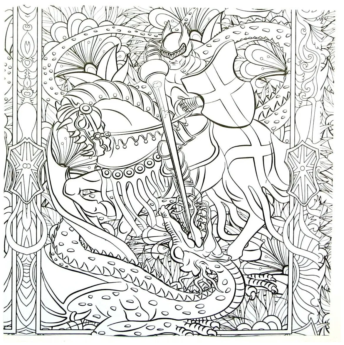 Knight fighting the dragon coloring pages coloring pages