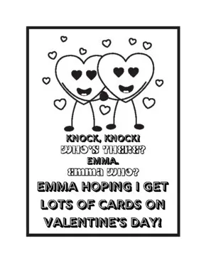 Valentines knock knock jokes coloring book for kids-30 coloring pages