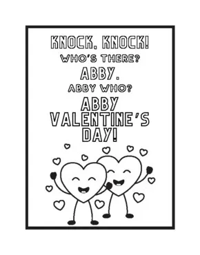 Valentines knock knock jokes coloring book for kids-30 coloring pages
