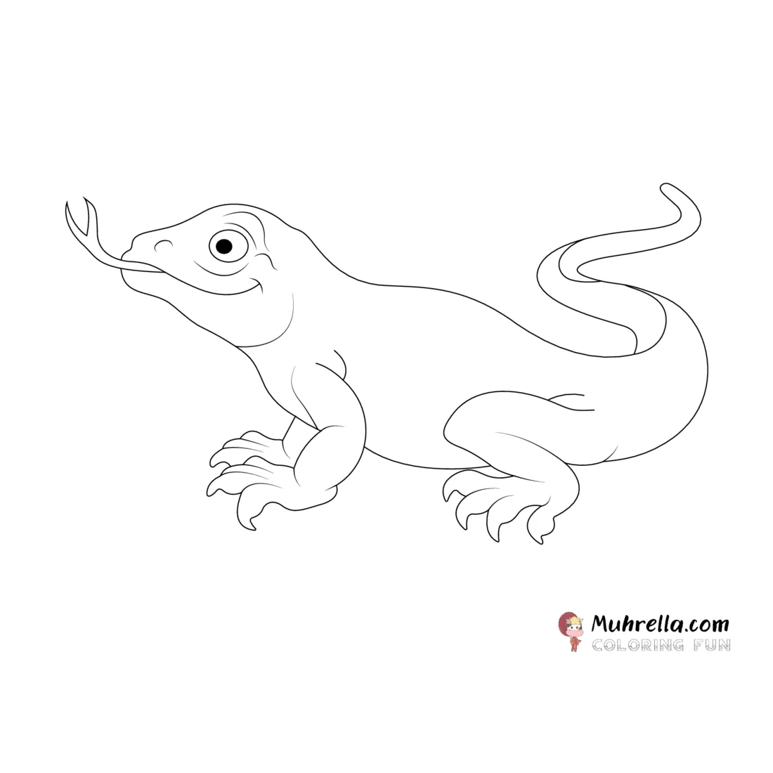 Komodo dragon coloring page
