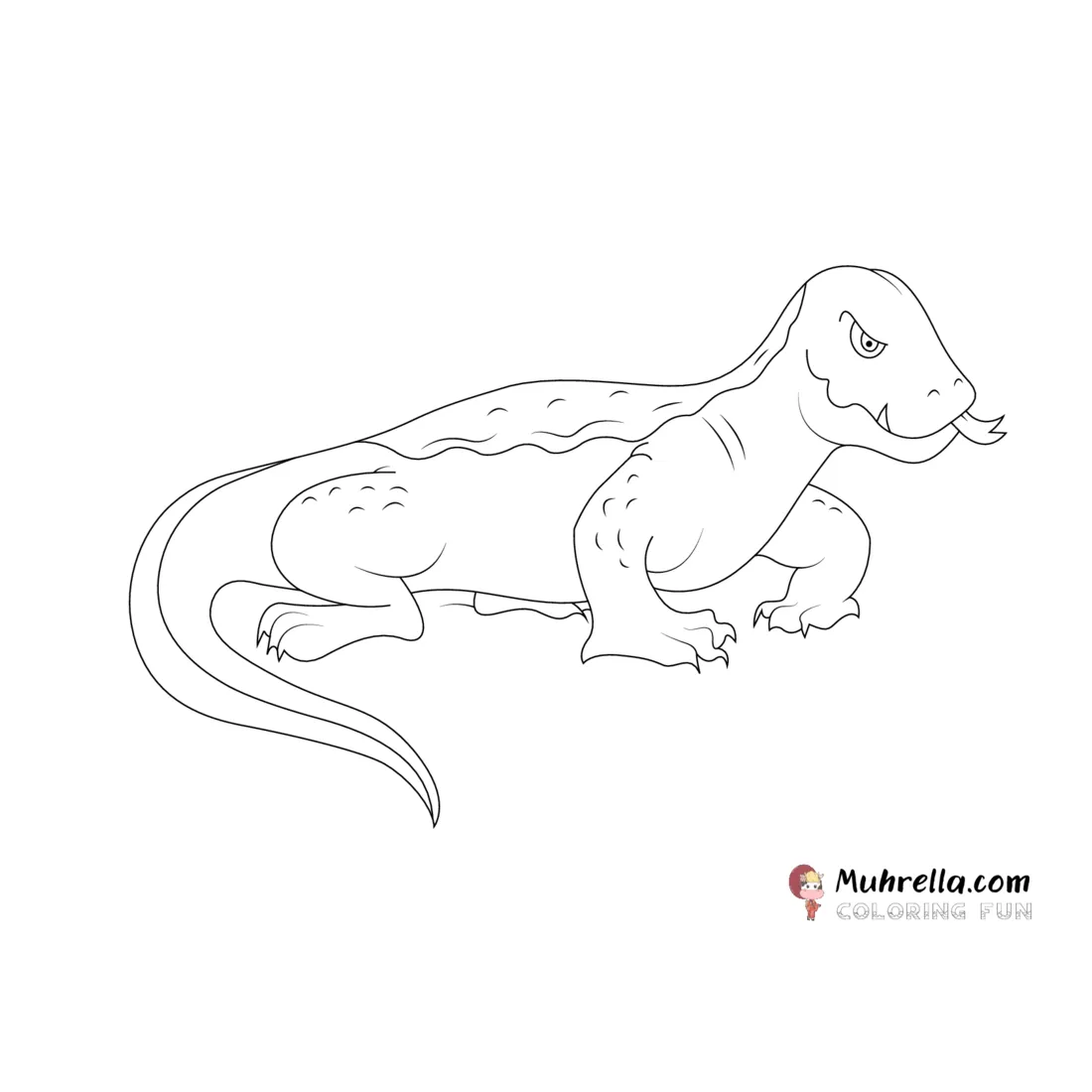 Komodo dragon coloring page printable coloring page